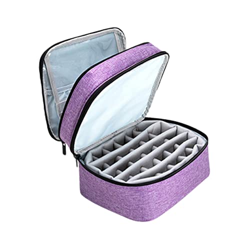 FOYTOKI Doppelschichtige Nagellack Organizer-tasche Tragbar Fächer Für Kosmetik Und Ätherische Öle Robuste Und Flexible Material Für Reisen Und Nageldesign-zubehör von FOYTOKI
