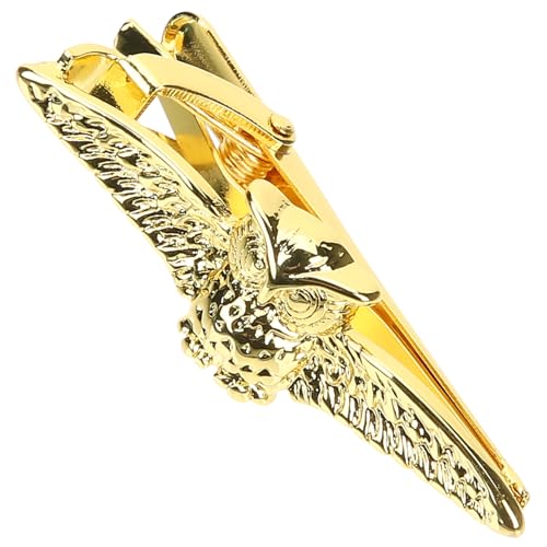 FOYTOKI Herren Krawattenklammer Goldfarben mit Eulenmotiv Stabile Klammer für Regular Ties für Business und Hochzeit Einfach Anzubringen Robust und Schonend für Krawatten von FOYTOKI