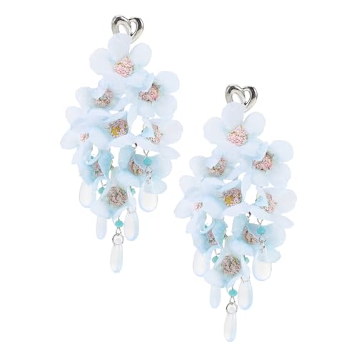 FOYTOKI Herzförmige Blütenohrringe mit Quaste Leichte Hautfreundliche Ohrhänger für Damen Sommerliche Urlaubsschmuck Geschenkidee von FOYTOKI