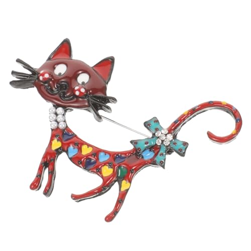 FOYTOKI Katze Brosche aus Zinklegierung Modischer Anstecker mit Filigranen Details Dekorativer Pin für Anzug Pullover Schal Kleid Rock und Hose Vielseitiges Accessoire für Damen und von FOYTOKI