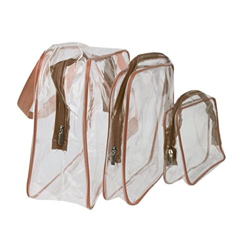 FOYTOKI PVC Transparente Kosmetiktasche Wasserdichter Organizer Für Toilettenartikel Teiliges in Braun Für Reisen Sport Und Zuhause von FOYTOKI