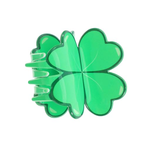 FOYTOKI Kreative Shamrock Haarspange aus Acryl Leichter Haarschmuck mit Vierblättrigem Kleeblatt Minimalistisches Design für St Patrick's Day Tragbar und Elegant für Damen und von FOYTOKI