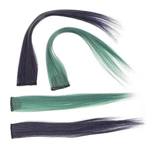 FOYTOKI 4stücke Teiliges Farbwechsel-haarteil Für Damen Unsichtbare Kurze Gerade Perücke Aus Hochtemperaturbeständigem Material Für Tägliche Styles Und Besondere Anlässe Rauchblau von FOYTOKI