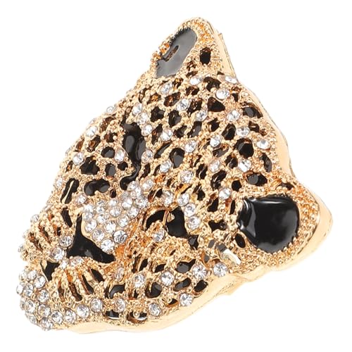 FOYTOKI Leopardkopf Brosche mit Funkelnden Strasssteinen Dekorative Tierbrosche Anstecknadel für Cardigans und Anzüge Einzigartiges Design Luxuriöses Accessoire für Damen und Herren von FOYTOKI
