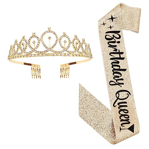 FOYTOKI Mädchenschärpe Und Tiara Für Geburtstag Kreative Geburtstagskrone Mit Schärpe Für Mädchen Perfekte Party Dekoration Für Geburtstagsfeiern Und Besondere Anlässe von FOYTOKI