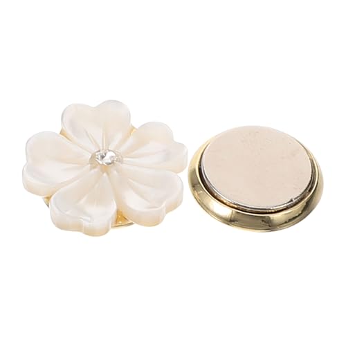 FOYTOKI Magnetische Brosche aus Natürlicher Muschel Filigraner Blumen Anstecker für Kleidung Schal und Taschen Eleganter Schmuck für Damen Vielseitig Tragbar bei Alltag und Festen von FOYTOKI