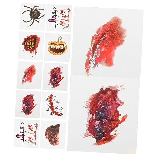 FOYTOKI 40stücke Halloween Narben Tattoos Temporäre Wunden Aufkleber Für Gruselige Kostüme Und Makeup Für Halloween-partys Und Cosplay Events von FOYTOKI