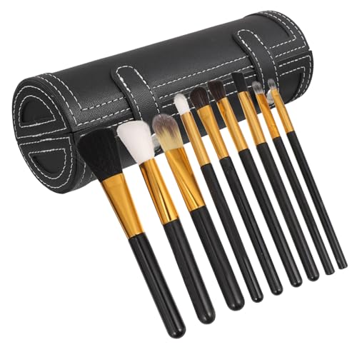 FOYTOKI Tragbare Make up Pinsel Aufbewahrungstasche Aus Pu Leder Kosmetik Pinseltasche Organizer Für Reisen Pinselhalter Schwarz von FOYTOKI