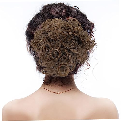 FOYTOKI Messy Bun Haarteil Hochwertige Duttverlängerung mit Elastischem Netz für Voluminösen Lockigen Chignon Unauffällige Haarverlängerung für Damen Geeignet für Alltag Büro Hochzeit von FOYTOKI