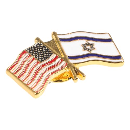 FOYTOKI Metallbrosche Israel US Flagge Anstecknadel Lapel Pin Abzeichen für Kleidung Rucksack Hemd Festival Party Zubehör von FOYTOKI