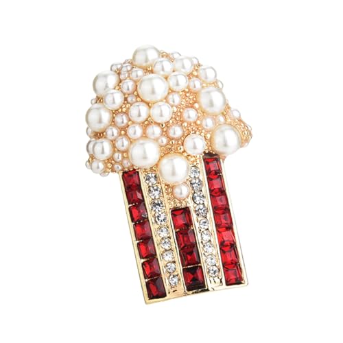 FOYTOKI Modische Popcorn Brosche aus Legierung Bunte Anstecknadel für Damen Kleidung Party Hochzeit Schmuck Accessoire Vielseitig Tragbar Elegant und Auffällig von FOYTOKI