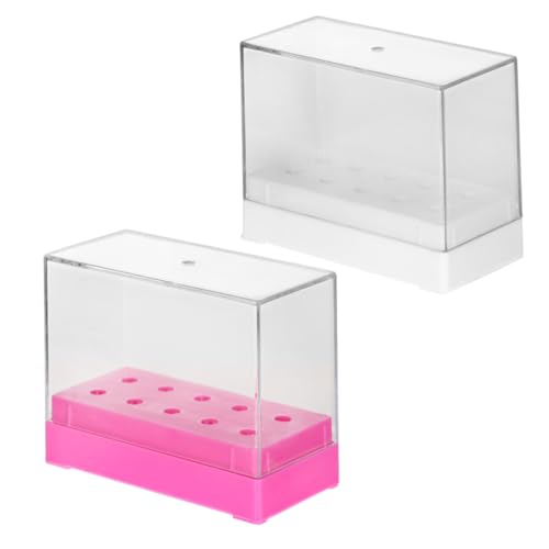 FOYTOKI 2stücke Nagelbohrer Aufbewahrungsbox Für Polierköpfe Rechteckige Organizer Mit Löchern Für Nagelstudios Und Heim-nagelkunst von FOYTOKI