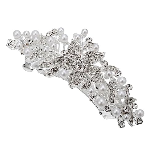 FOYTOKI Blumen Haarspange mit Strass und Perlen Haarnadel für Damen Haarschmuck für Besondere Anlässe Haar Accessoire für Abschlussball Hochzeiten und Partys von FOYTOKI