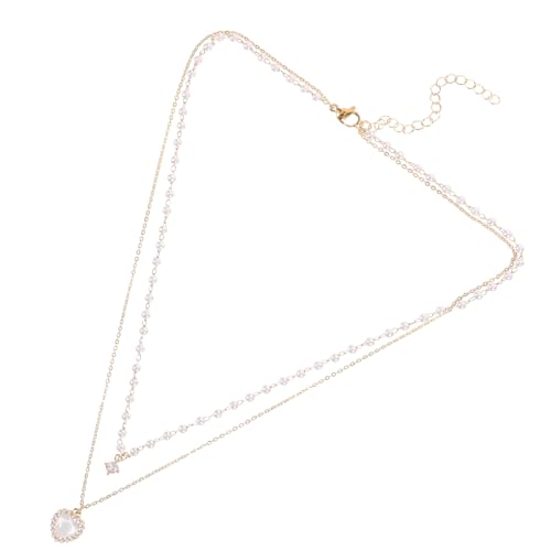 FOYTOKI Perlen halskette Damen Choker mit Herzanhänger Leichte Stilvolle Kette für Alltag und Festtage Verstellbar Modische Schmuckkette für Frauen zu Weihnachten und Geburtstag von FOYTOKI