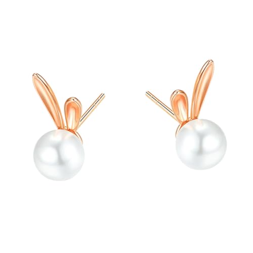 FOYTOKI Perlenohrringe Kaninchenform Modische Statement ohrstecker für Damen und Mädchen Stilvolle Weiße Perlen Stilvolle Accessoires für Party und Alltag von FOYTOKI