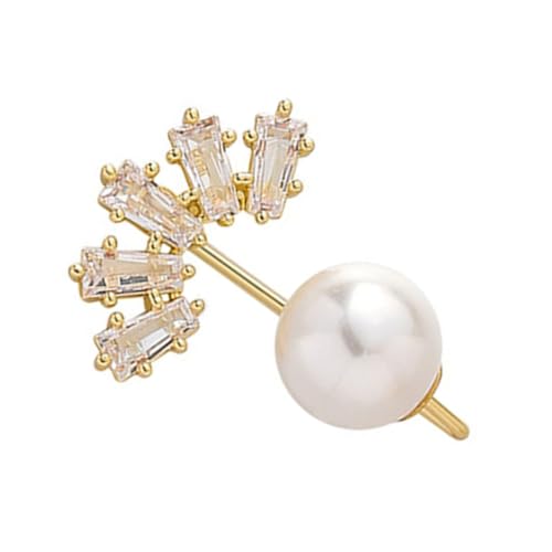 FOYTOKI Premium Damen Sicherheitsbrosche mit Perle und Zirkonia Stilvolle Anstecknadel aus Vergoldetem Material Robust und Rostfrei Vielseitig für Kleidung und Besondere Anlässe Geeignet von FOYTOKI