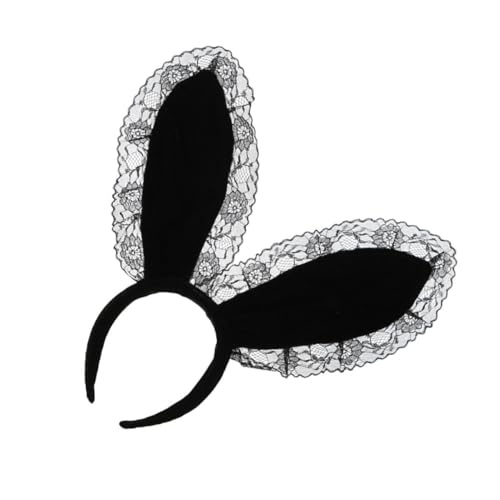 FOYTOKI Rabbit Ear Haarband Hasenohren Accessoire für Cosplay und Partys Schwarz Leicht Rutschfest für Feste und Fotoshootings von FOYTOKI