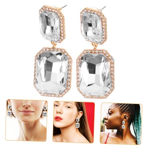 FOYTOKI Retro Geometrische Ohrhänger aus Legierung mit Funkelnden Glassteinen Bling Ohrringe für Damen Langlebiger Modeschmuck für Valentinstag und Alltag von FOYTOKI