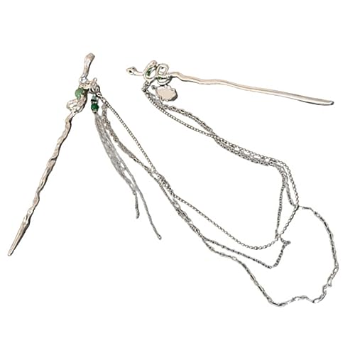 FOYTOKI Retro Haarnadel Mit Abnehmbarer Kette Doppelte Flexible Haargabel Für Hochsteckfrisuren Für Hochzeiten Partys Und Alltag Stilvolles Haarstyling-tool Für Damen von FOYTOKI