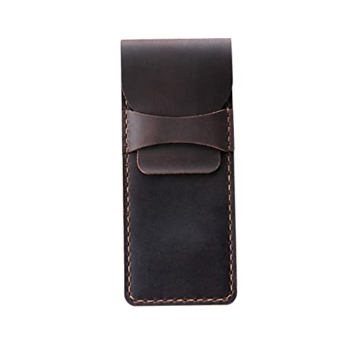 FOYTOKI Retro Leder Stifthülle Handgefertigte Stiftaufbewahrung aus Echtem Leder Eleganter Stiftetui für Schule von FOYTOKI