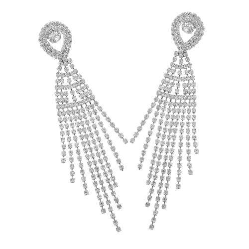 FOYTOKI Rhinestone Quasten Ohrringe Damen Lange Glitzernde Statement Ohrhänger Leicht Tropfen Schmuck Für Party Abschlussball Festliche Anlässe von FOYTOKI