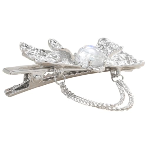 FOYTOKI Haarspange Mit Kette Und Schleifen-design Entenschnabel-haarclip Aus Modischer Haarschmuck Für Damen Für Partys Und Alltägliche Anlässe von FOYTOKI
