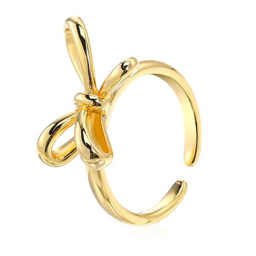 FOYTOKI Schmetterlingsring Offener Ring Verstellbarer Damenring Oberfläche Trendiger Statement Ring für Verschiedene Anlässe Perfektes für Frauen von FOYTOKI