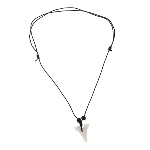 FOYTOKI Sharks Tooth Halskette Weißer Dekorativer Anhänger Unisex Kette mit Realistischem Haifischzahn Retro Stil für Männer und Frauen Vielseitig Kombinierbar von FOYTOKI