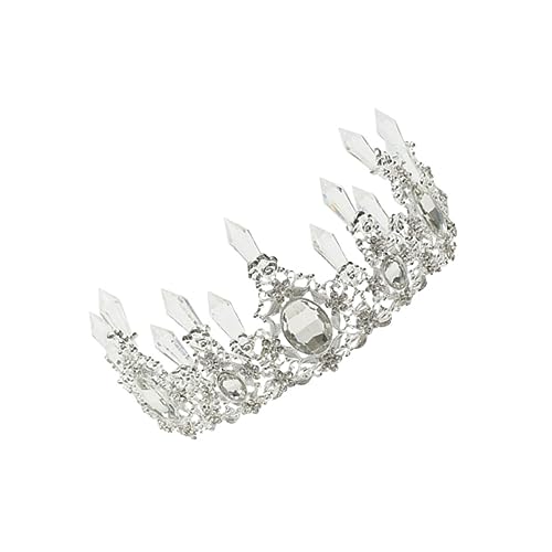 FOYTOKI Silber Hochzeit Tiara Krone Cake Topper Kronendekoration für Geburtstag Party und Kuchen Stilvoller Braut Kopfschmuck und Festliche Tortendeko von FOYTOKI