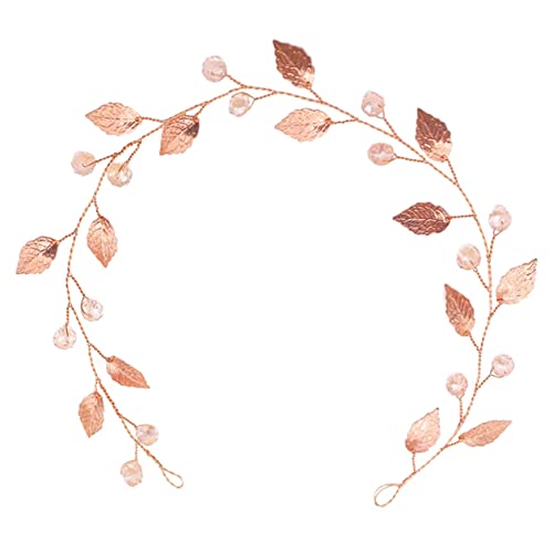 FOYTOKI Strass Blatt Hochzeitsstirnband Zartes Braut Haaraccessoire Elegant mit Strasssteinen Hochzeitskopfschmuck für Braut für Besondere Anlässe von FOYTOKI
