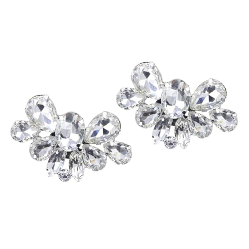 FOYTOKI Strass Schuh Clips Silber Abnehmbare Glitzer Schuhschnallen Deko für Damen Pumps Hochzeit Party Braut Accessoires mit Funkelnden Rhinestones von FOYTOKI