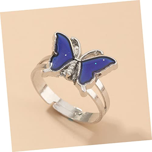 FOYTOKI Thermochromischer Damenring Schmetterling Verstellbar Farbwechsel Schmuck für Modischer Fingerring Fein Verarbeitet Langlebig Elegant von FOYTOKI