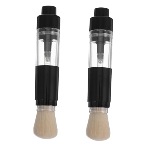 FOYTOKI Tragbarer Puderpinsel 2 Stück Nachfüllbarer Make Up Puderpinsel für Losen Puder Kompakter Reisepinsel für Frauen und Mädchen für Unterwegs mit Praktischem Design von FOYTOKI