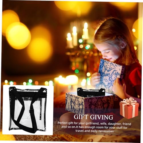 FOYTOKI Transparente Umhängetasche Stadiongeprüft mit Verstellbarem Schultergurt Multifunktionale Crossbody Tasche für Damen und Herren Leichte Sport Alltagstasche mit Innenfach Schwarz von FOYTOKI