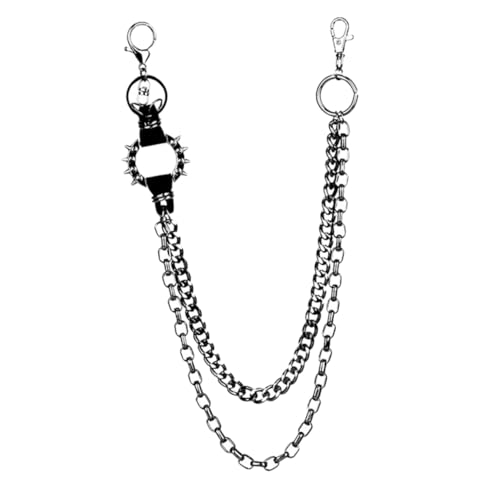 FOYTOKI Unisex Punk Kette für Hosen Robuste Gürtelkette mit Doppel Design für Schlüssel und Geldbörse für Street Dance und Cosplay Langlebig und Vielseitig FOYTOKI Unisex Punk Kette für Hosen Robuste Gürtelkette mit Doppel Design für Schlüssel und Geldbörse für Street Dance und Cosplay Langlebig und Vielseitig von FOYTOKI