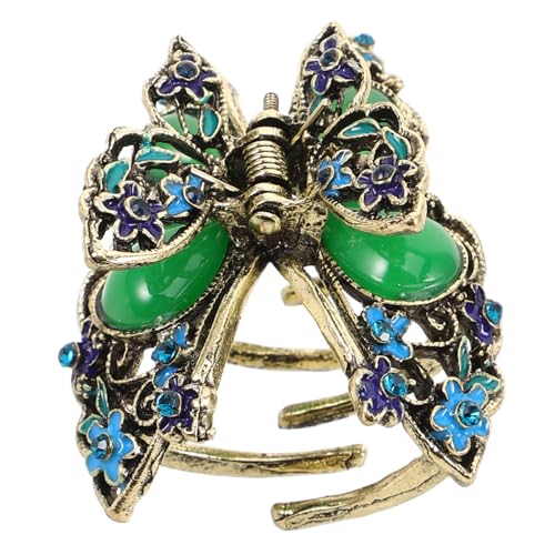 FOYTOKI Vintage Haarklammer Aus Legierung Mit Hohlem Schmetterlingsdesign Und Strassverzierungen Für Frauen Und Mädchen Stilvolles Haaraccessoire Für Dicke Haare Rot von FOYTOKI