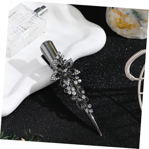 FOYTOKI Vintage Metall Haarklammer mit Strasssteinen Großer Entenschnabel Alligator Clip für Dickes Haar Langlebig Glänzend Geeignet für Party Alltag und Festliche Anlässe Damen von FOYTOKI