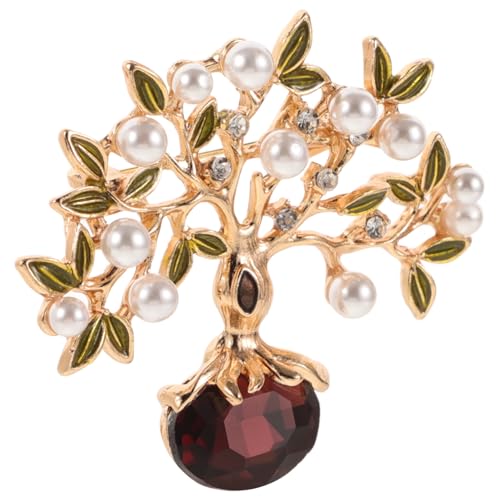 FOYTOKI Vintage Perlenbrosche Baum Design Modische Anstecknadel für Damen Mäntel Schals und Taschen Stilvolles Accessoire für Kleidung und Outfits von FOYTOKI