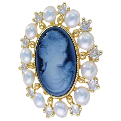 FOYTOKI Vintage Perlenbrosche Damen Schmuck Viktorianischer Stil Goldfarbene Anstecknadel Vielseitig als Brosche oder Anhänger für Abendkleider und Festliche Anlässe von FOYTOKI