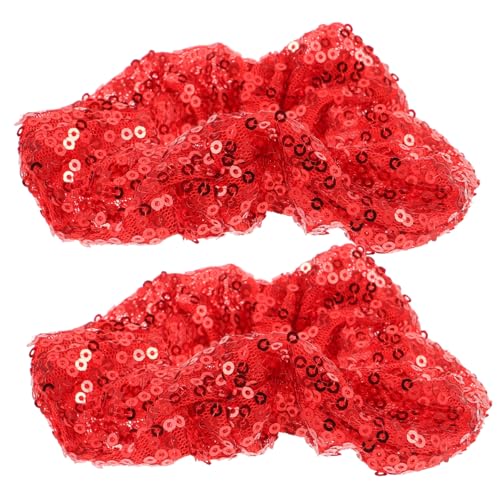 FOYTOKI 2stücke Weihnachts-haargummis Mit Glitzer Elastische Fluoreszierende Haargummis Für Waschen Des Gesichts Für Damen Und Mädchen Modisches Haaraccessoire Für Festliche Anlässe von FOYTOKI