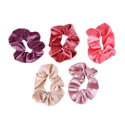 FOYTOKI 5stücke Haargummis Pferdeschwanzhalter Plüsch-haarbänder in Farben Elastische Haargummis Für Mädchen Und Frauen von FOYTOKI