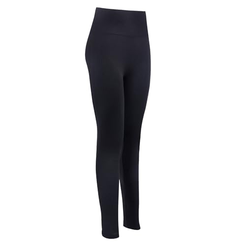 FP DE POWER FLOWER Damen Nahtlose Leggings mit Raffiniertem Po-Lifting Hoher Taille Bauchkontrolle Yoga-Hose Workout-Leggings (L-XL, XJ512-Black) von FP DE POWER FLOWER