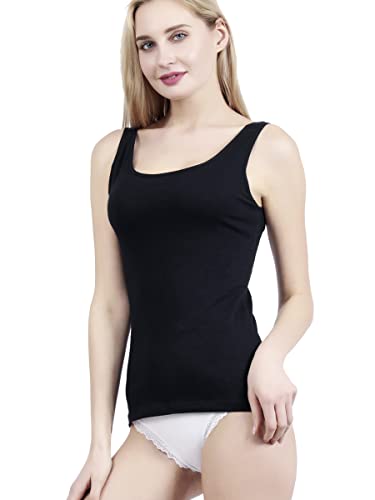 FP DE POWER FLOWER Damen Unterhemd aus Baumwolle Essentials Damen Tank-Top- Italienisches Design Ultra weich (926-Black, S) von FP DE POWER FLOWER