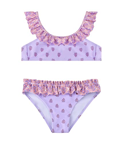 FP DE POWER FLOWER Mädchen-Badeanzug Zweiteilige Bademode mit Rüschen Badeanzug Tankini-Set Bademode für Kleinkinder von 2-16 Jahren (10-12 Years, 66651-Purple) von FP DE POWER FLOWER