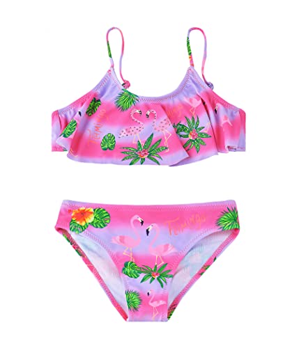 FP DE POWER FLOWER Mädchen-Badeanzug Zweiteilige Bademode mit Rüschen Badeanzug Tankini-Set Bademode für Kleinkinder von 2-16 Jahren (2-4 Years, 66620-Purple) von FP DE POWER FLOWER