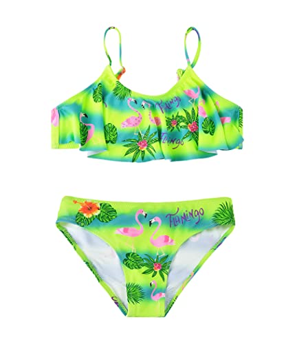 FP DE POWER FLOWER Mädchen-Badeanzug Zweiteilige Bademode mit Rüschen Badeanzug Tankini-Set Bademode für Kleinkinder von 2-16 Jahren (2-4 Years, 66620-Yellow) von FP DE POWER FLOWER