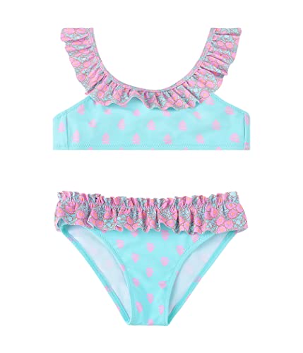 FP DE POWER FLOWER Mädchen-Badeanzug Zweiteilige Bademode mit Rüschen Badeanzug Tankini-Set Bademode für Kleinkinder von 2-16 Jahren (2-4 Years, 66651-Green) von FP DE POWER FLOWER