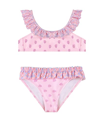 FP DE POWER FLOWER Mädchen-Badeanzug Zweiteilige Bademode mit Rüschen Badeanzug Tankini-Set Bademode für Kleinkinder von 2-16 Jahren (2-4 Years, 66651-Pink) von FP DE POWER FLOWER