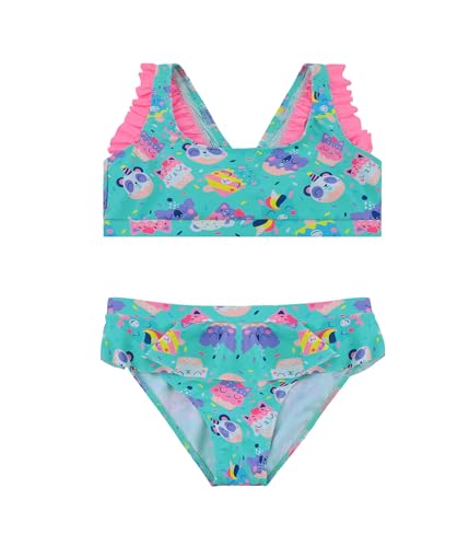 FP DE POWER FLOWER Mädchen-Badeanzug Zweiteilige Bademode mit Rüschen Badeanzug Tankini-Set Bademode für Kleinkinder von 2-16 Jahren (4-6 Years, LA503-Green) von FP DE POWER FLOWER