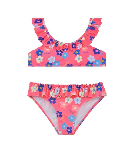 FP DE POWER FLOWER Mädchen-Badeanzug Zweiteilige Bademode mit Rüschen Badeanzug Tankini-Set Bademode für Kleinkinder von 2-16 Jahren (4-6 Years, LA508-Red) von FP DE POWER FLOWER